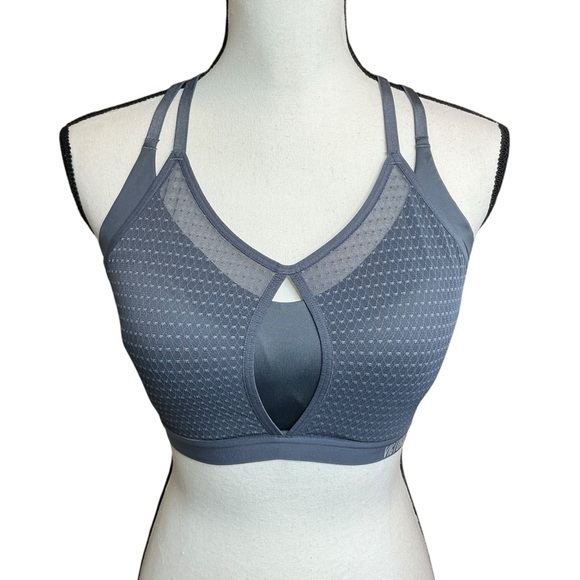 Victoria's Secret Sport The Lightweight Keyhole Mesh Sports Bra Slate Gray 34DD - Picture 1 of 14
